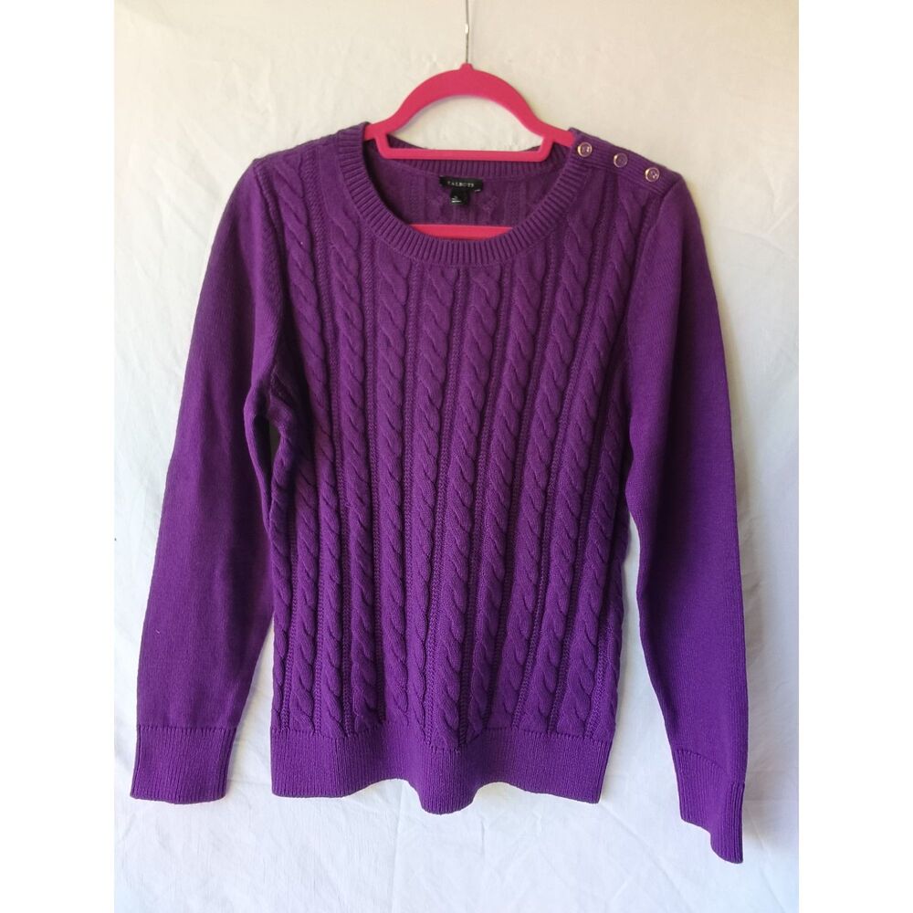 New Talbots Purple Cable Knit Sweater New with Tags NWT